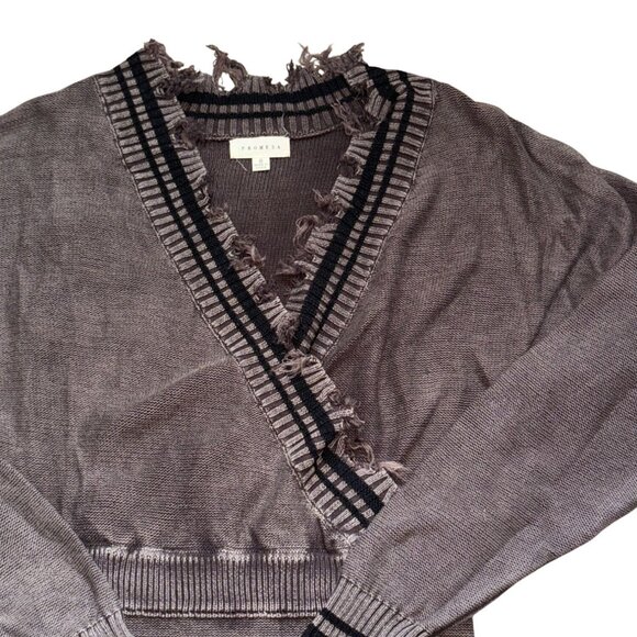 Promesa Womens Long Sleeve Distressed Knit Sweater Dress-Dark Green-Size Small-G - Picture 2 of 6